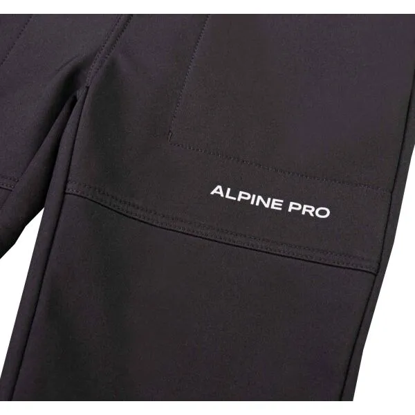 ALPINE PRO TEWRO Detské softshellové nohavice, čierna, veľkosť 104-110