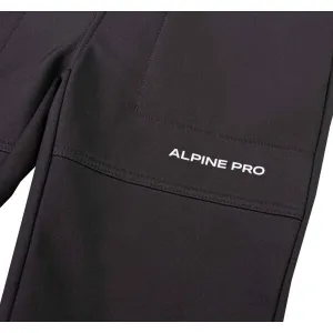 ALPINE PRO TEWRO Detské softshellové nohavice, čierna, veľkosť 104-110