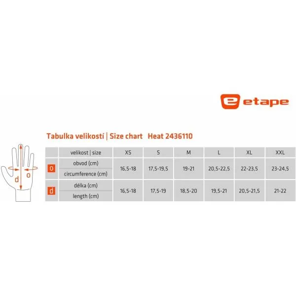 Etape HEAT Hybridné rukavice, čierna, veľkosť