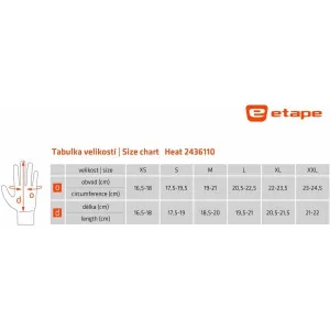 Etape HEAT Hybridné rukavice, čierna, veľkosť
