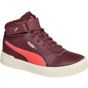 Puma CARINA 2.0 MID WTR JR Dievčenské zimné tenisky, vínová, veľkosť 38
