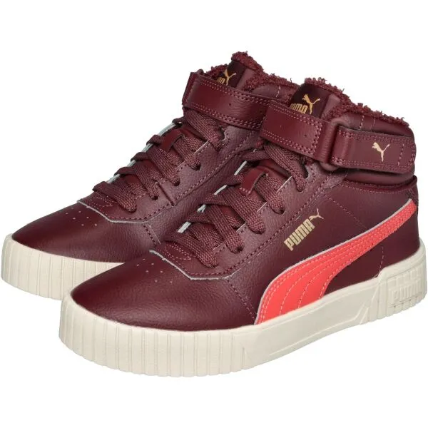 Puma CARINA 2.0 MID WTR JR Dievčenské zimné tenisky, vínová, veľkosť 38
