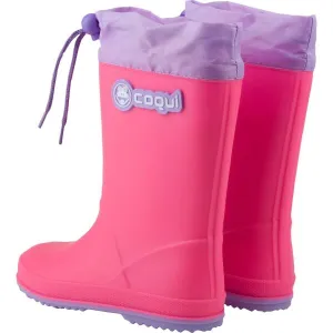 Coqui RAINY COLLAR Detské čižmy, ružová, veľkosť