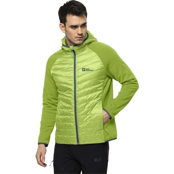Jack Wolfskin ROUTEBURN PRO HYBRID M Pánska outdoorová zateplená bunda, zelená, veľkosť