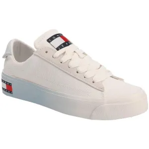 Tommy Hilfiger TOMMY JEANS LEATHER V.FLATFORM Dámske nízke tenisky, biela, veľkosť