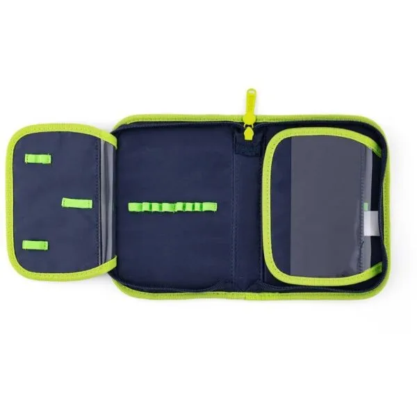 Oxybag FUTBAL Školský jednoposchodový peračník, tmavo modrá, veľkosť