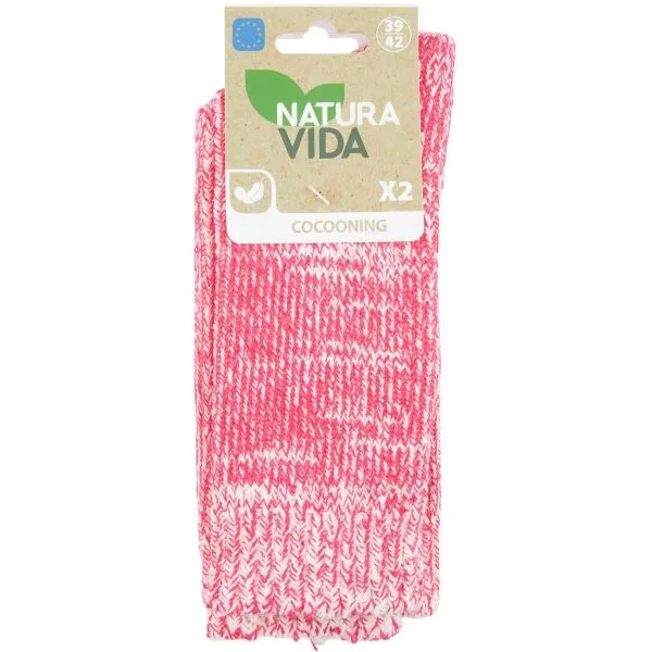 NATURA VIDA COCOON WOOL Dámske ponožky, ružová, veľkosť