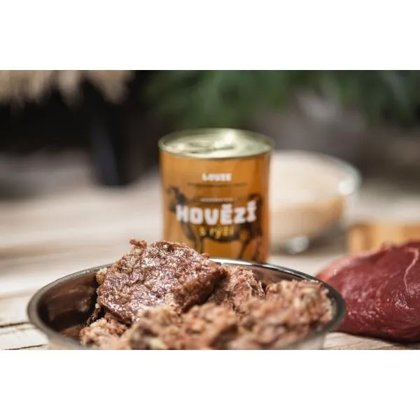 LOUIE HOVÄDZIE S RYŽOU 400 G Konzerva pre psov, hnedá, veľkosť