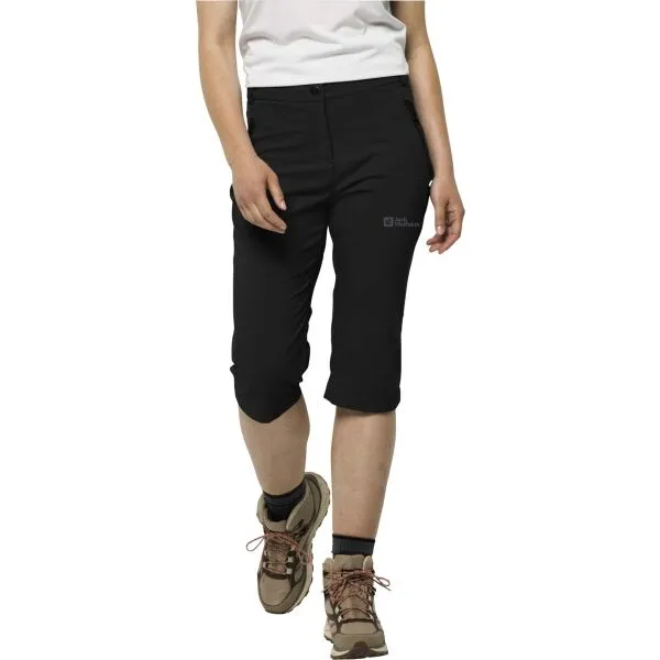Jack Wolfskin ACTIVATE LIGHT 3/4 Dámske turistické 3/4  nohavice, čierna, veľkosť