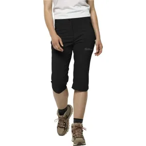 Jack Wolfskin ACTIVATE LIGHT 3/4 Dámske turistické 3/4  nohavice, čierna, veľkosť