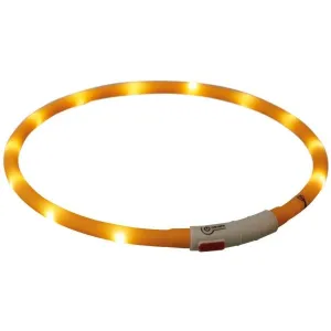 TRIXIE FLASH USB SHINING COLLAR XS-XL Svietiaci obojok, oranžová, veľkosť XS/XL