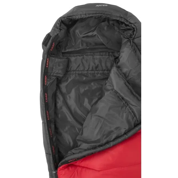 LOAP ARTES Spací vak, čierna, veľkosť 220 cm - pravý zips