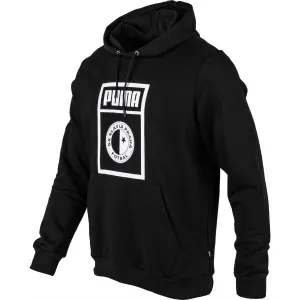 Puma SLAVIA PRAGUE GRAPHIC HOODY Pánska mikina, čierna, veľkosť
