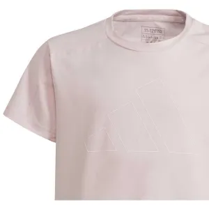 adidas ESSENTIALS LOGO TEE Dievčenské tréningové tričko, ružová, veľkosť