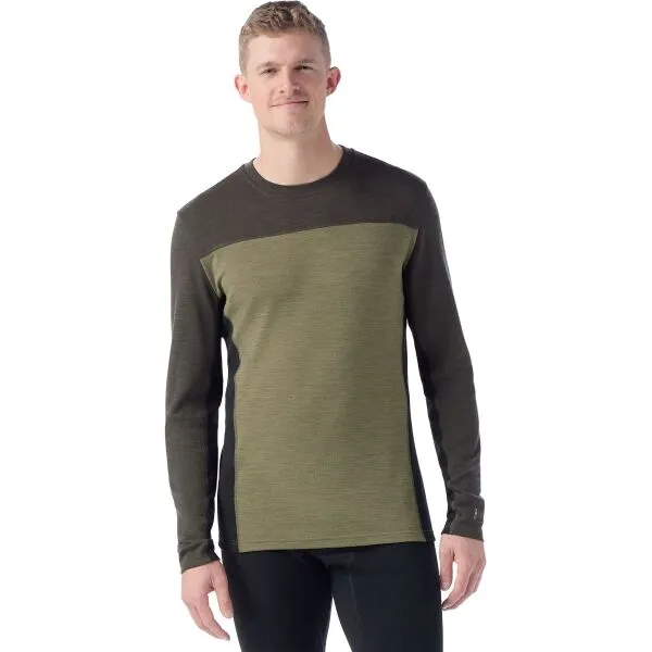 Smartwool CLASSIC THERMAL MERINO BL CRW Pánske termo tričko, tmavo zelená, veľkosť XXL