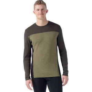 Smartwool CLASSIC THERMAL MERINO BL CRW Pánske termo tričko, tmavo zelená, veľkosť XXL
