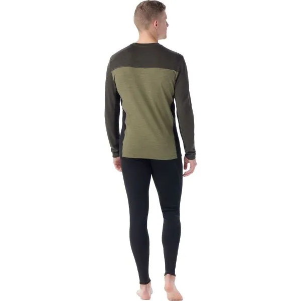 Smartwool CLASSIC THERMAL MERINO BL CRW Pánske termo tričko, tmavo zelená, veľkosť XXL