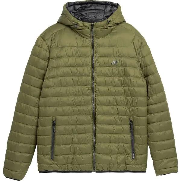 4F DOWN JACKET TWO-SIDED Pánska bunda, khaki, veľkosť