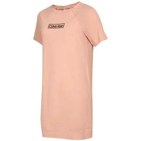 Calvin Klein LW S/S NIGHTSHIRT Dámska nočná košeľa, lososová, veľkosť