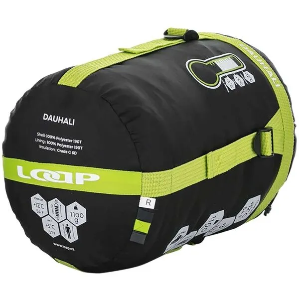 LOAP DAUHALI Spací vak, čierna, veľkosť 220 cm - ľavy zips