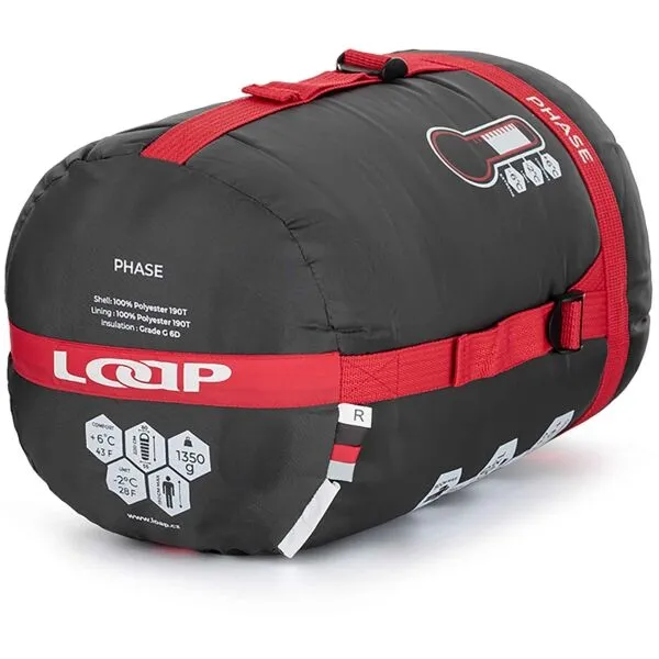 LOAP PHASE Spací vak, tmavo sivá, veľkosť 220 cm - pravý zips