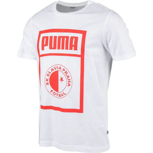 Puma SLAVIA PRAGUE GRAPHIC TEE Pánske tričko, biela, veľkosť