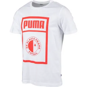 Puma SLAVIA PRAGUE GRAPHIC TEE Pánske tričko, biela, veľkosť