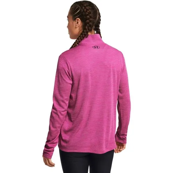 Under Armour TECH TEXTURED 1/2 ZIP Dámske tričko s dlhým rukávom, ružová, veľkosť L
