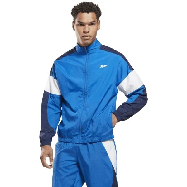 Reebok TRAIN WOVEN JACKET Pánska bunda, modrá, veľkosť
