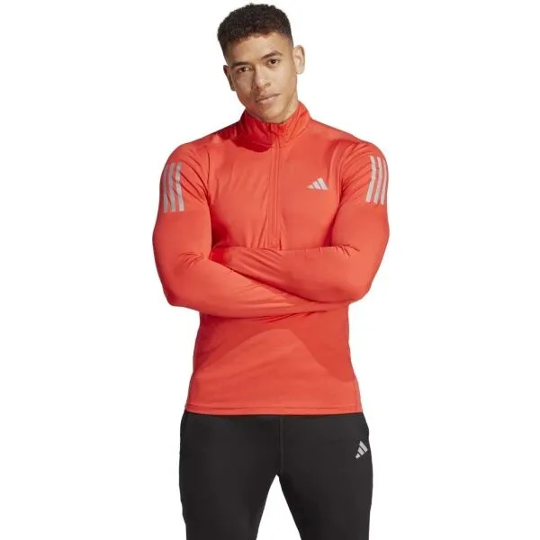 adidas OTR 1/4 ZIP Pánska bežecká mikina, červená, veľkosť XXL