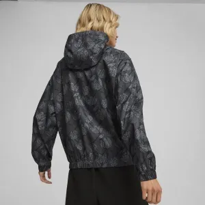 Puma BLOSSOM AOP WINDBREAKER Dámska bunda, čierna, veľkosť