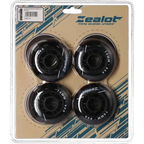 Zealot INLINE WHEELS 4 PACK 74-82A Set in-line koliesok, čierna, veľkosť