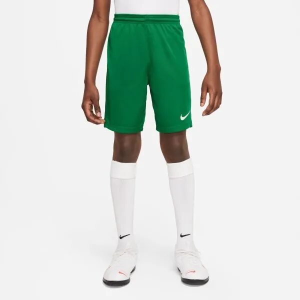 Nike DRI-FIT PARK 3 JR TQO Chlapčenské futbalové šortky, zelená, veľkosť