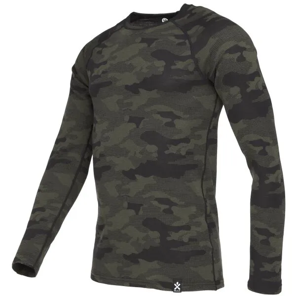 Bula CAMO MERINO WOOL CREW Pánske tričko, khaki, veľkosť