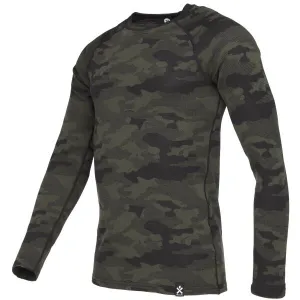 Bula CAMO MERINO WOOL CREW Pánske tričko, khaki, veľkosť
