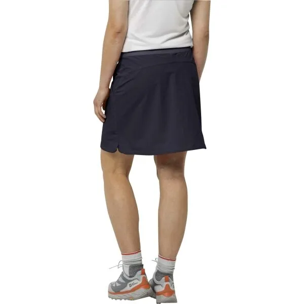 Jack Wolfskin HILLTOP TRAIL SKORT W Dámska softshellová sukňa, tmavo sivá, veľkosť