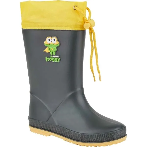 Coqui RAINY COLLAR FUR Detské gumáky, čierna, veľkosť