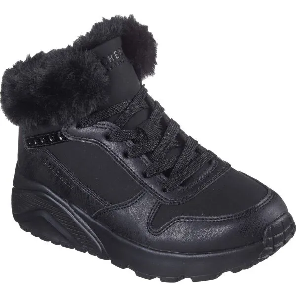 Skechers UNO LITE - COMFURT COLLAR Dievčenská zimná obuv, čierna, veľkosť