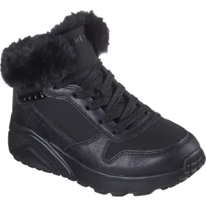Skechers UNO LITE - COMFURT COLLAR Dievčenská zimná obuv, čierna, veľkosť