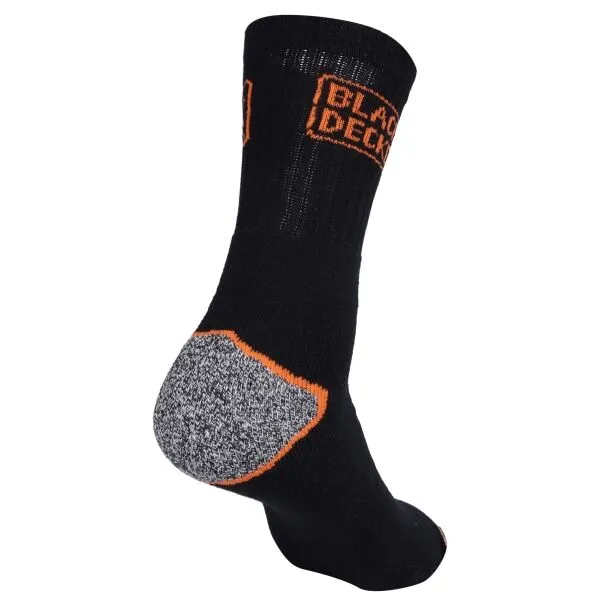 BLACK & DECKER SOCKS BLACK 3P Pracovné ponožky, čierna, veľkosť 39-42