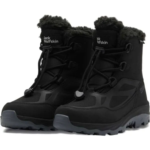 Jack Wolfskin VOJO SHELL XT TEXAPORE MID K Detská zimná obuv, čierna, veľkosť