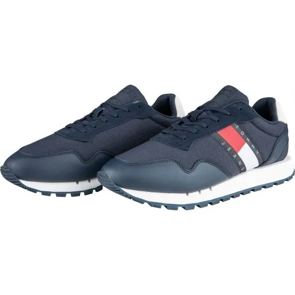 Tommy Hilfiger RETRO LEATHER TJM RUNNER Pánska voľnočasová obuv, tmavo modrá, veľkosť