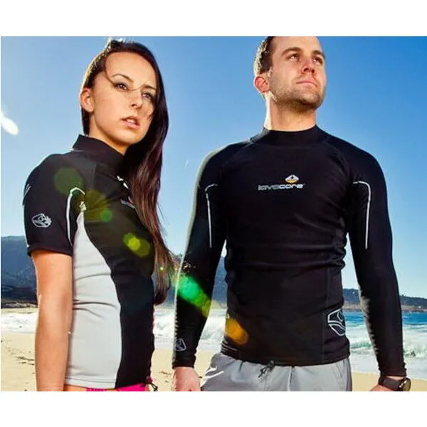 LAVACORE LC SHIRT SHORT SLEEVE Top s krátkym rukávom do vody, čierna, veľkosť