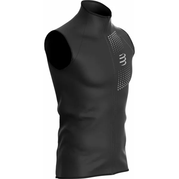 Compressport HURRICANE WINDPROOF VEST M Pánska vetruodolná vesta, čierna, veľkosť