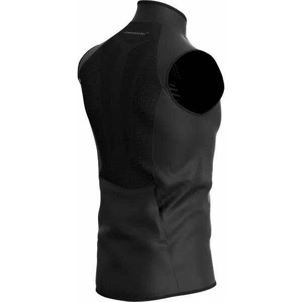 Compressport HURRICANE WINDPROOF VEST M Pánska vetruodolná vesta, čierna, veľkosť