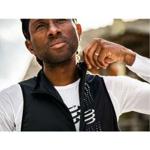 Compressport HURRICANE WINDPROOF VEST M Pánska vetruodolná vesta, čierna, veľkosť