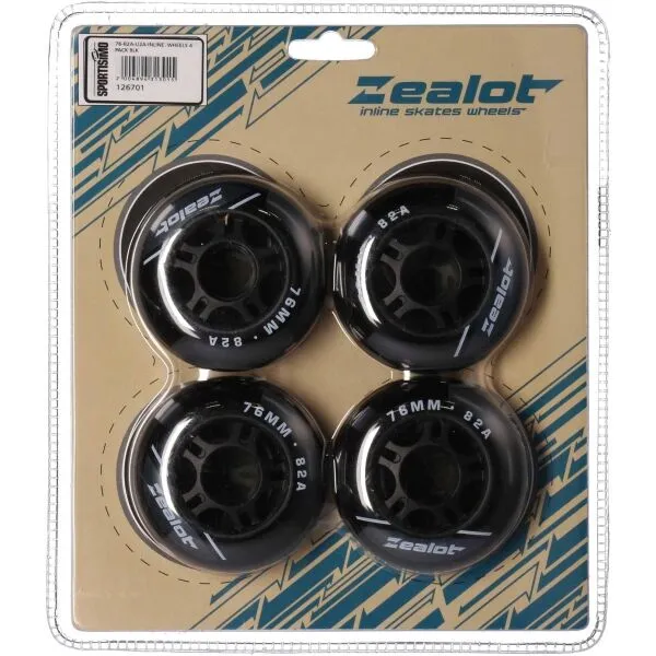 Zealot INLINE WHEELS 4 PACK 76-82A Set in-line koliesok, čierna, veľkosť