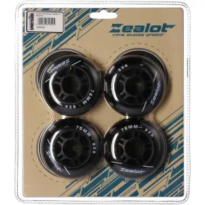 Zealot INLINE WHEELS 4 PACK 76-82A Set in-line koliesok, čierna, veľkosť