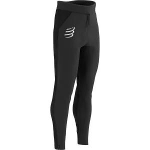Compressport HURRICANE WINDPROOF Pánske vetruodolné bežecké nohavice, čierna, veľkosť