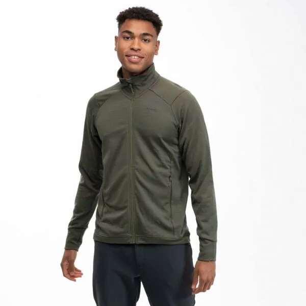Bergans ULSTEIN WOOL Pánska merino mikina, khaki, veľkosť